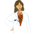 Doctor w long hair cropped