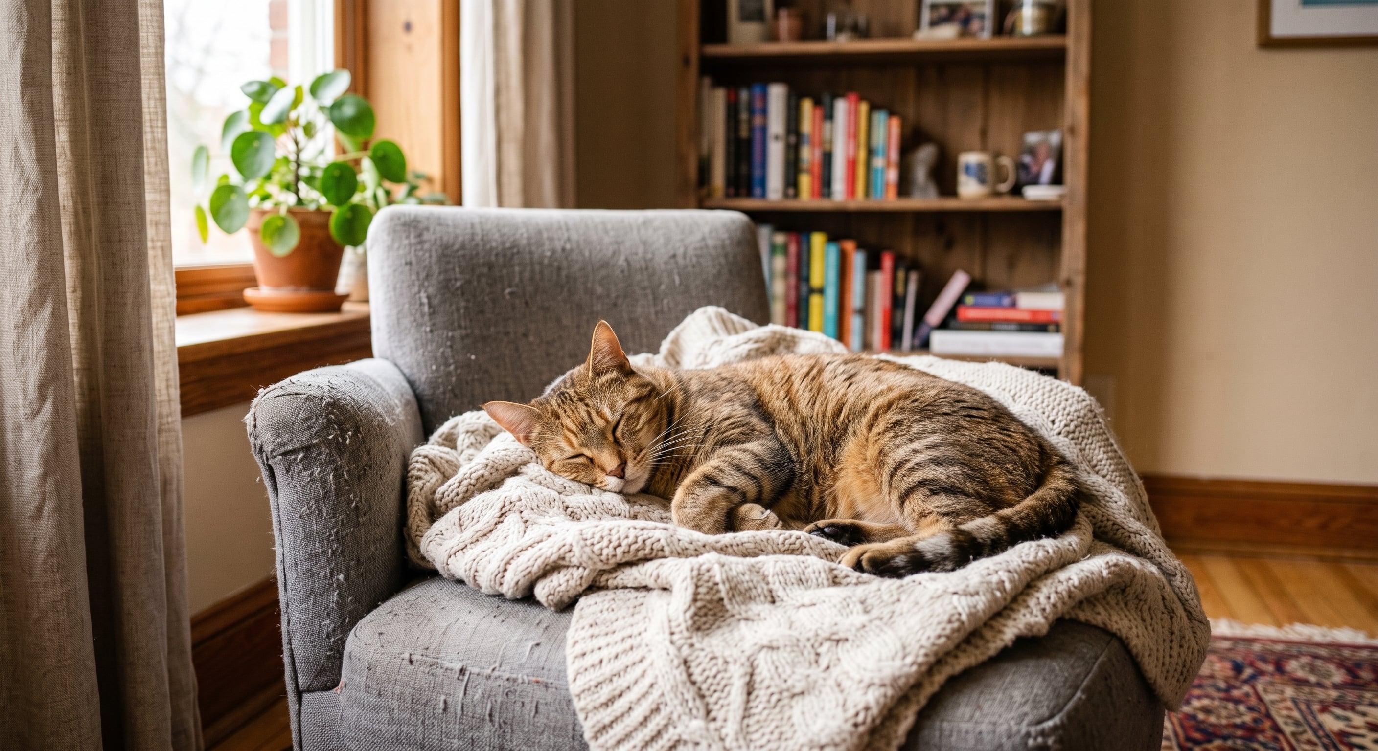 Clopidogrel for feline heart disease — cat resting calmly at home